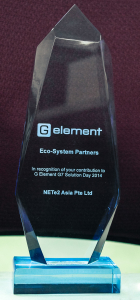 Eco-System Partners  in recognition of our contribution to G Element G7 Solution Day 2014.